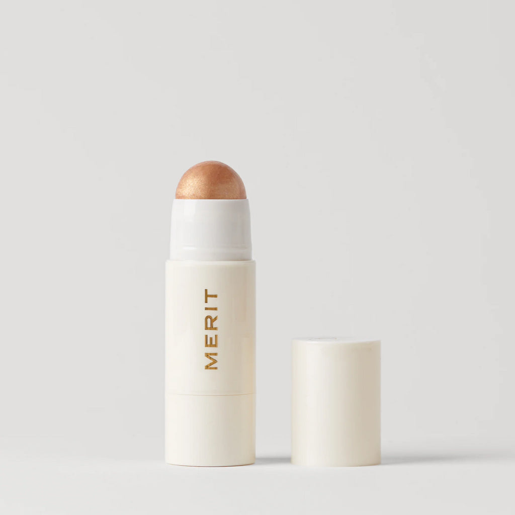 MERIT Day Glow Highlighting Balm Cream Highlighter Contour Dewy Bronzer Stick Sheer Rose Champagne Gold Eyeshadow Bronze