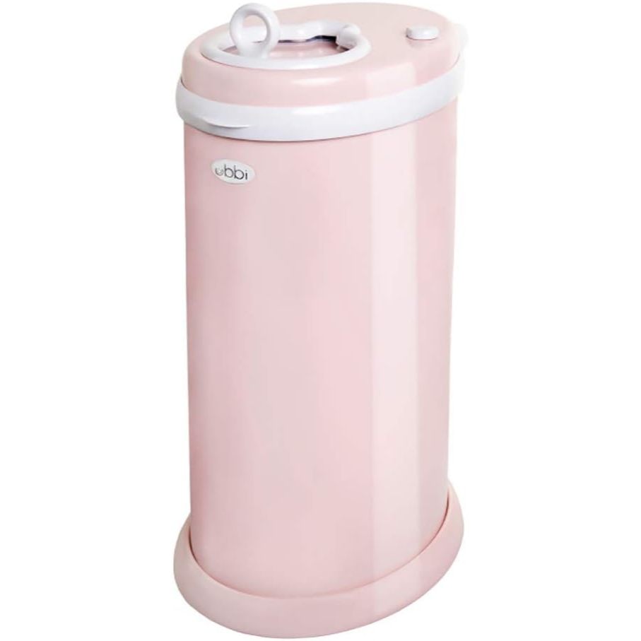 Ubbi Steel Diaper Pail Bin Blue Grey Gray Pink White Marble Trash Odour Locking Nappy