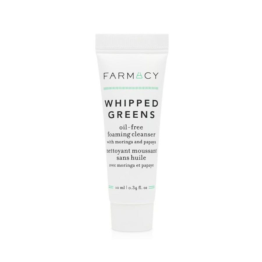 Farmacy Whipped Greens Oil-Free Foaming Cleanser Moringa Papaya Enzymes Clay Acid Dry Exfoliating Travel Remover Gentle