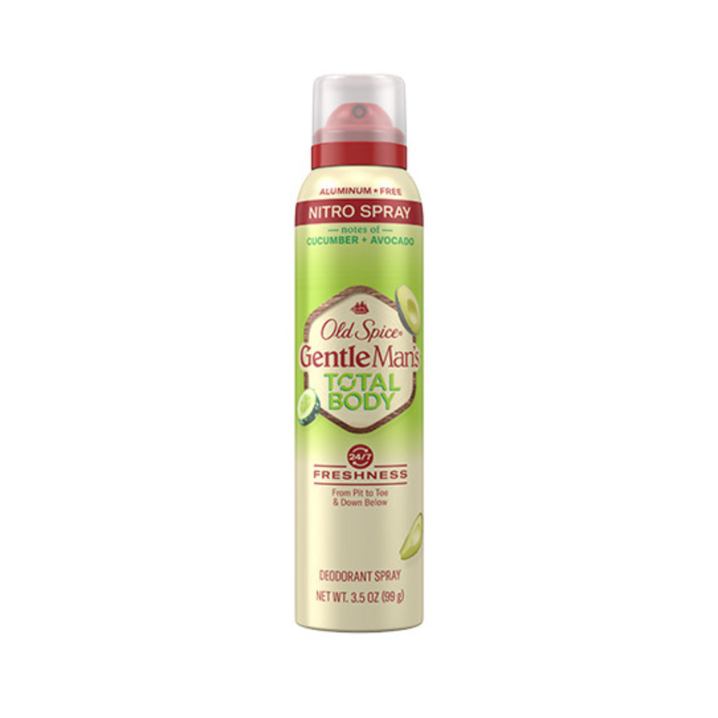 Old Spice GentleMan Full Body Deodorant Spray Cucumber Avocado Nitro Clean Sensitive Gentle