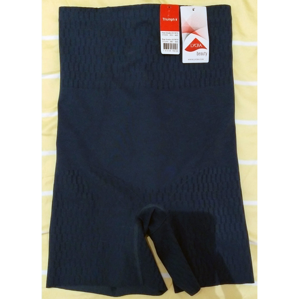 Triumph Shape Sensation Smoothing Body Shaper Blue Navy M High Waist LYCRA Smooth Invisible Seamless Thigh Safety Girdle