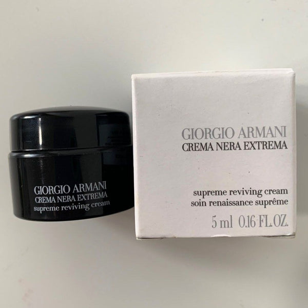 Giorgio Armani Crema Nera Extrema Supreme Reviving Face Cream Moisturiser Sample Lines Wrinkles Travel Dry Balm Oil