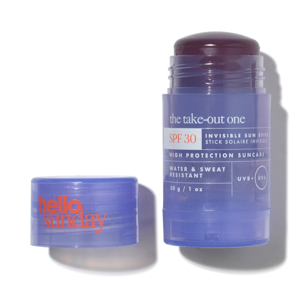 Hello Sunday Take Out One Invisible Sun Stick SPF 30 Resistant Face Body Hyaluronic Oil Mint Sensitive Travel Sunscreen
