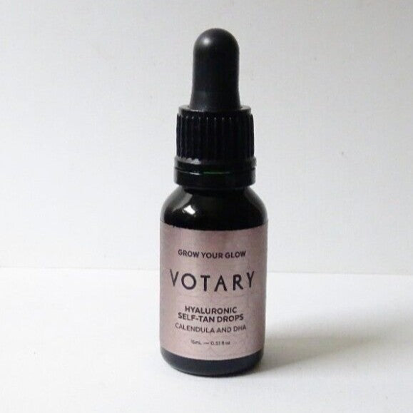 Votary Hyaluronic Self-Tan Drops Calendula DHA Travel Brightening Moisturiser Hyaluronic Aloe Glycerin Mini Tanning