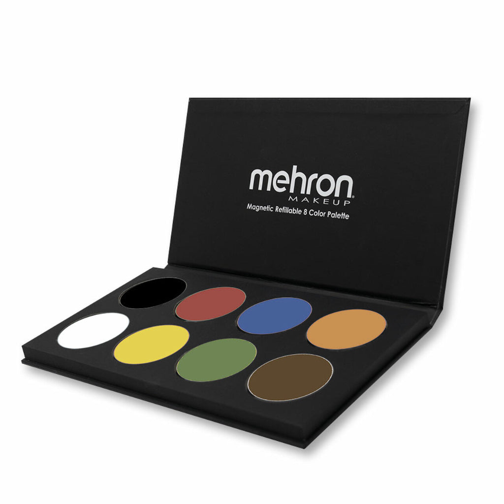 Mehron Paradise Makeup AQ FX 8 Color Palette Water Body Face Paint Kit Metallic Neon UV Glow Basic Pastel Tropical SFX