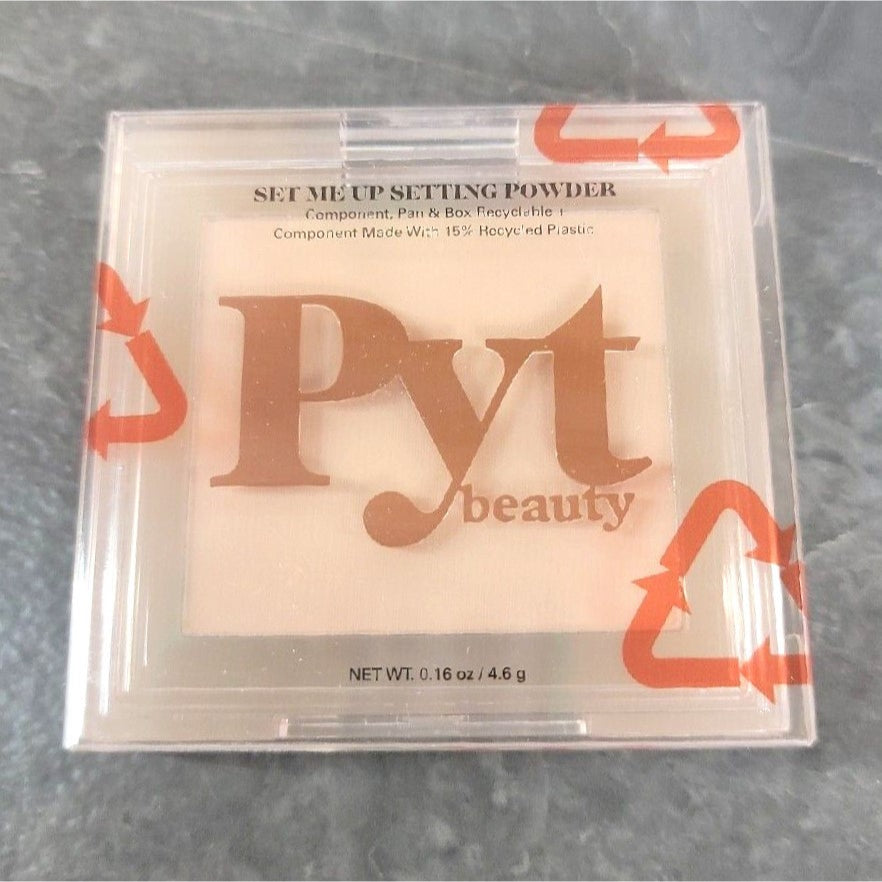PYT Beauty Set Me Up Setting Powder Pressed Compact Makeup Blotter Fair Light Peach Mattifying Hyaluronic Jojoba Matte