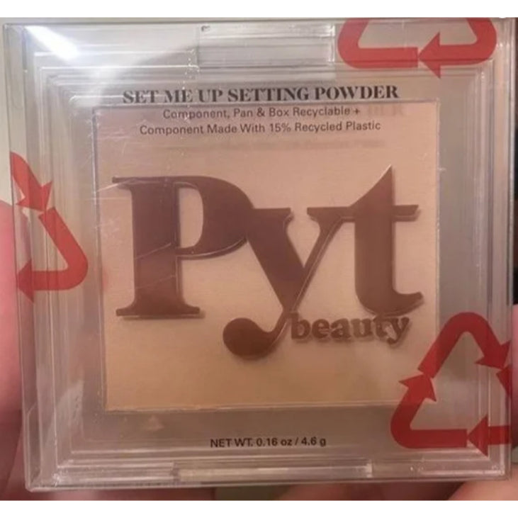 PYT Beauty Set Me Up Setting Powder Pressed Compact Makeup Blotter Fair Light Peach Mattifying Hyaluronic Jojoba Matte
