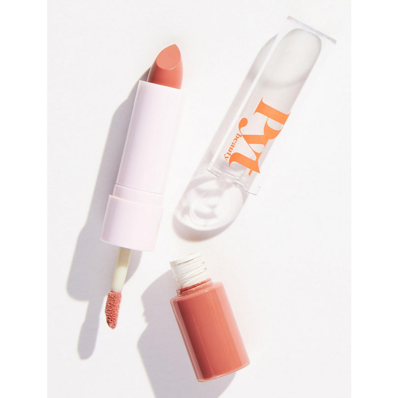 PYT Beauty Friends With Benefits Lip Duo Gloss Lipstick Butter Oil Vitamin E Moisturiser Tint Stain