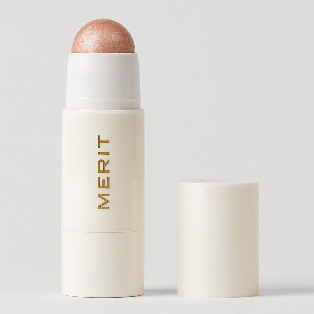 MERIT Day Glow Highlighting Balm Cream Highlighter Contour Dewy Bronzer Stick Sheer Rose Champagne Gold Eyeshadow Bronze