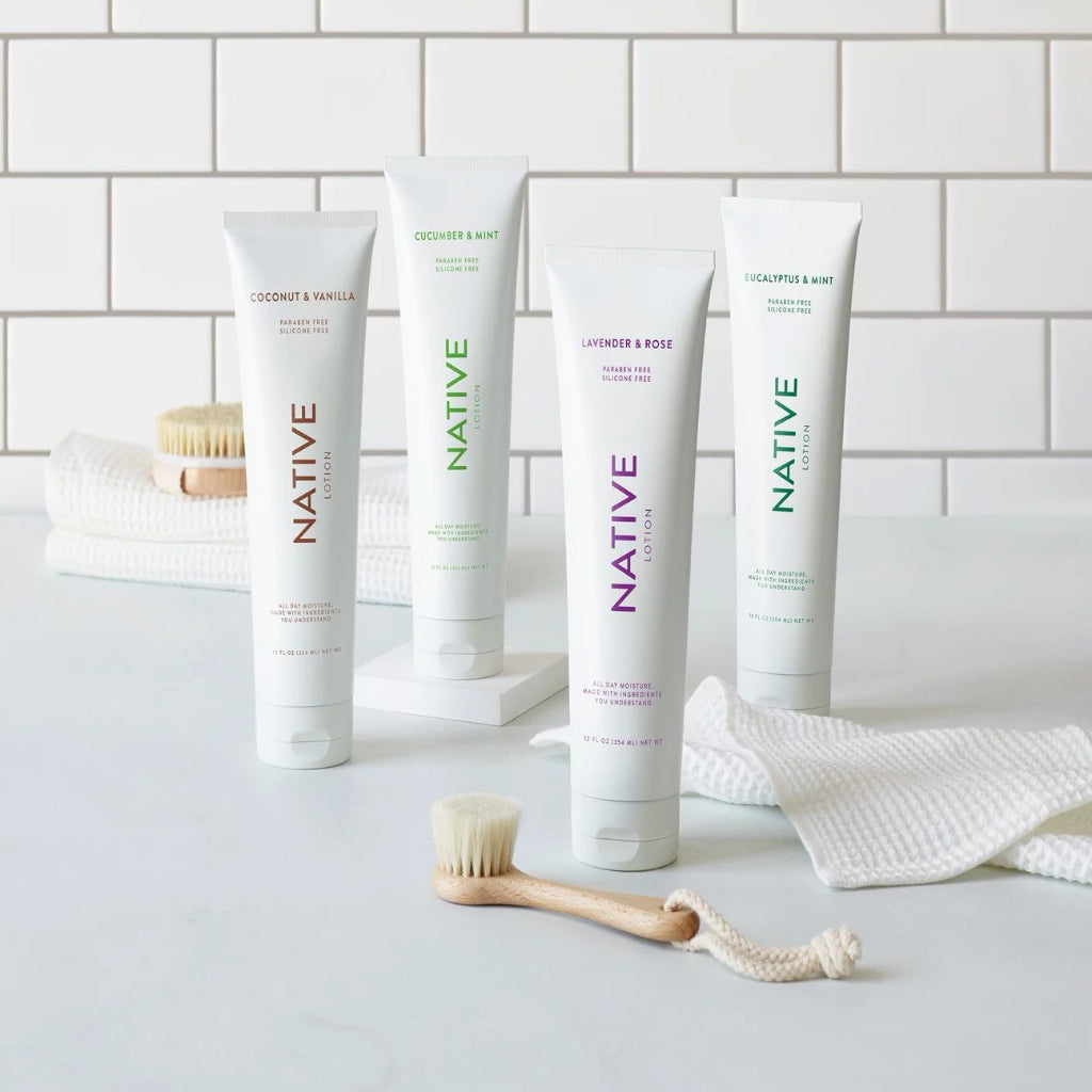 Native Natural Hand Body Lotion Moisturiser Cream Coconut Cucumber Eucalyptus Lavender Mint Rose