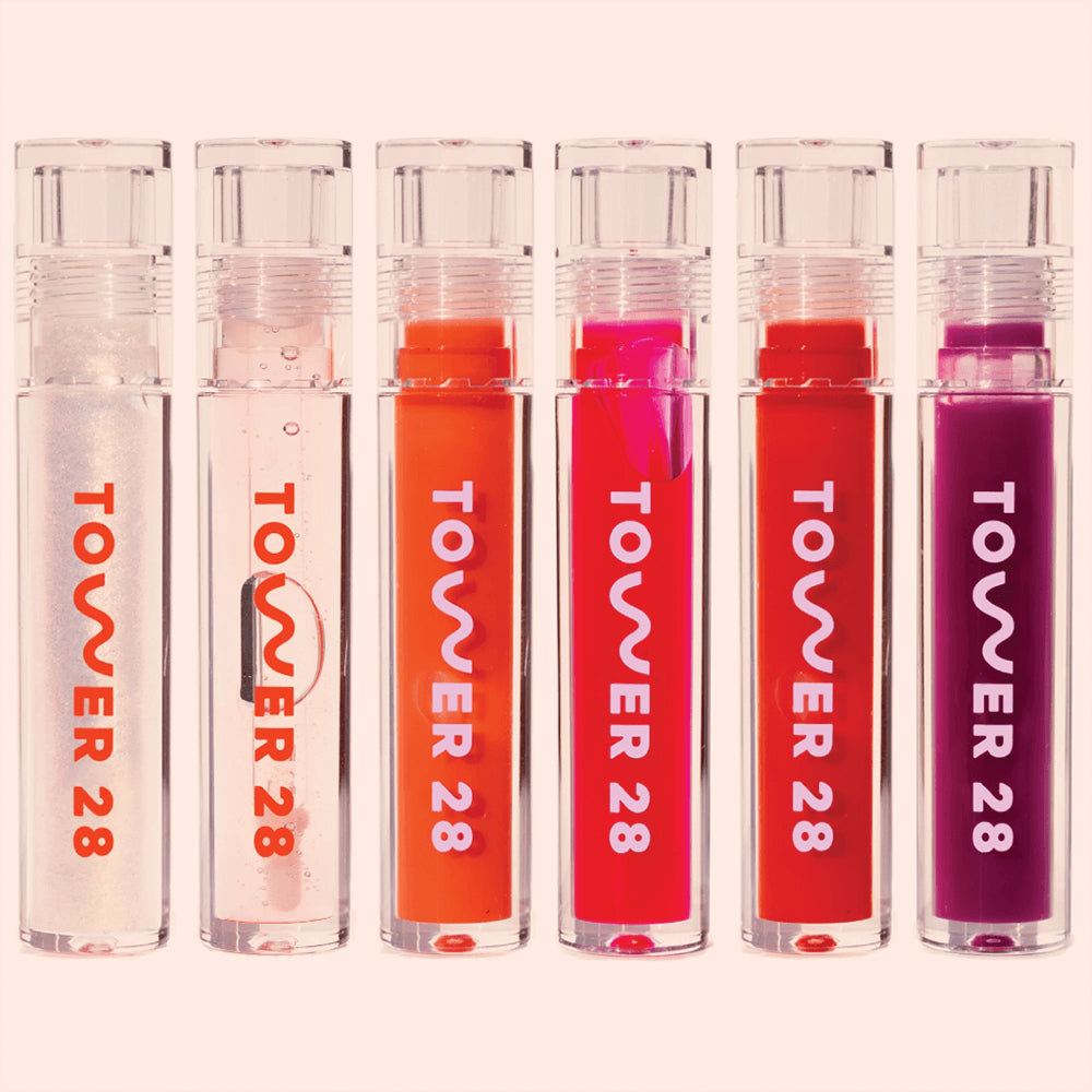 Tower 28 ShineOn Lip Jelly Glossy Milky Balm Gloss Pink Nude Berry Red Rosy Mauve Stain Tint Plumper Oil Gel Sheer