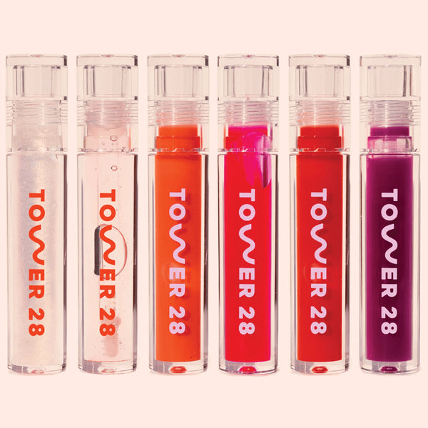 Tower 28 ShineOn Lip Jelly Glossy Milky Balm Gloss Pink Nude Berry Red Rosy Mauve Stain Tint Plumper Oil Gel Sheer