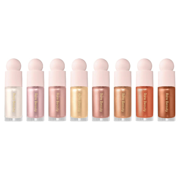 Rare Beauty Positive Light Liquid Luminizer Highlighter Bronze Gold Champagne Pink Shimmer Rose