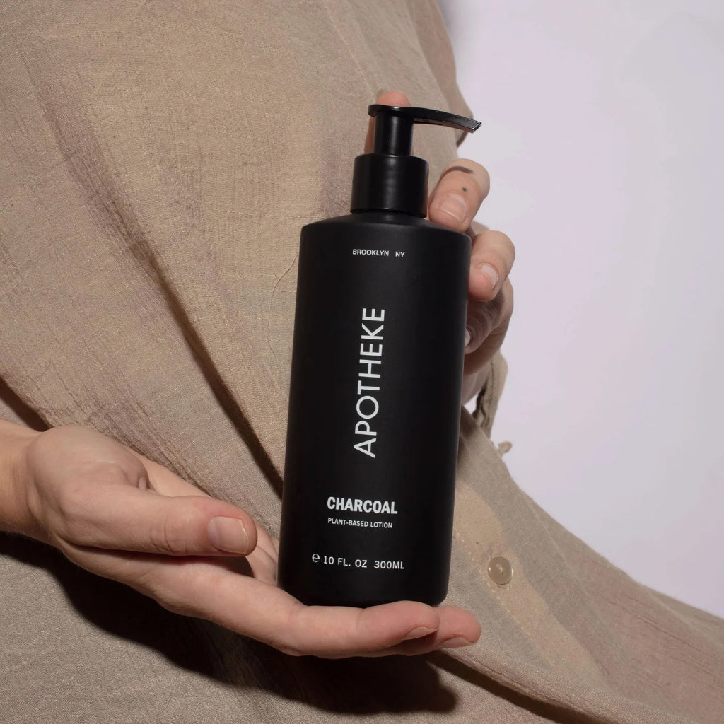 APOTHEKE Plant Based Body Lotion Luxury Moisturiser Amber Charcoal Magnolia Fresh Floral Woody Rose Lily Sandalwood Aloe