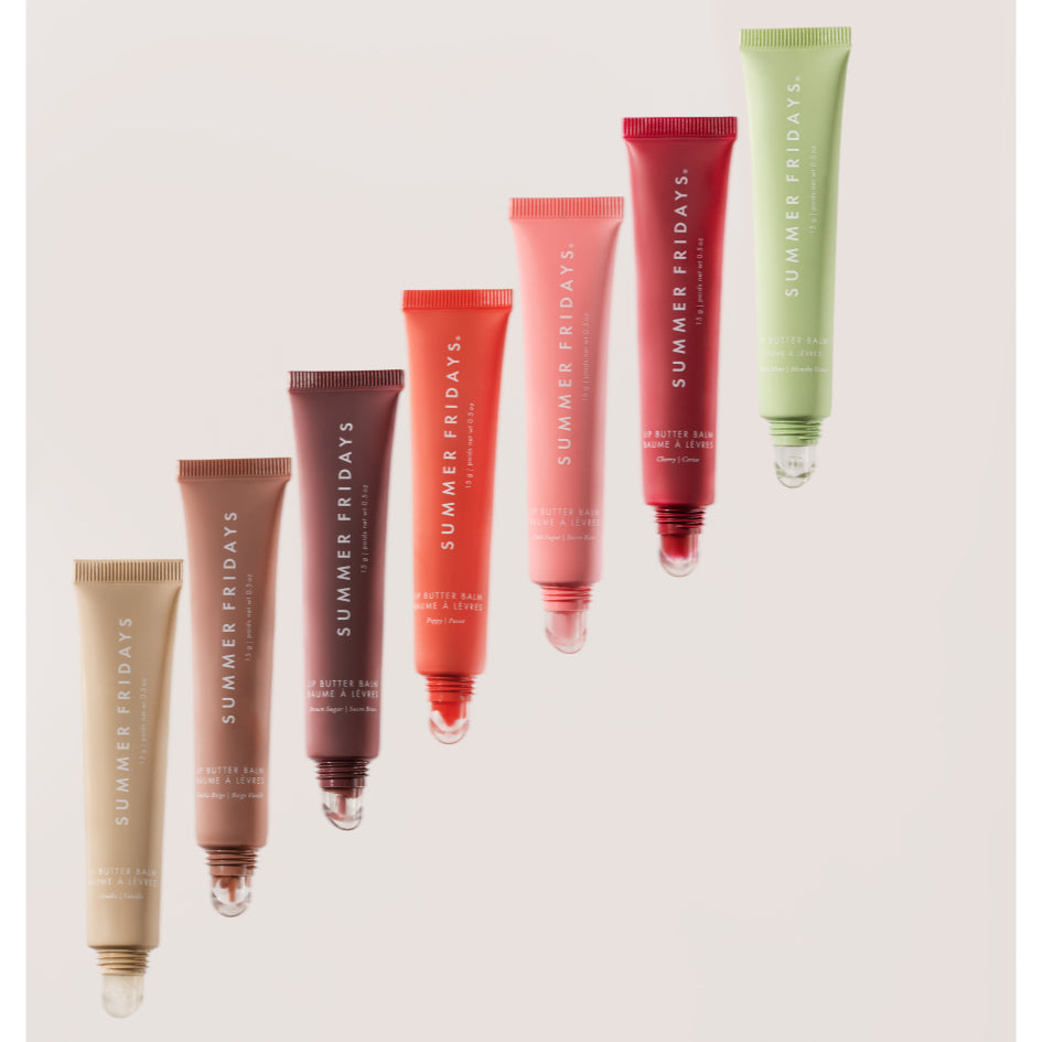 Summer Fridays Lip Butter Balm Gloss Tint Mask Vegan Night Sleeping Brown Pink Cherry Cocoa Coffee Vanilla Beige Mint