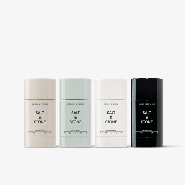 Salt & Stone Mini Deodorant Discovery Set Natural Travel Bergamot Santal Rose Neroli Trial Stick Gift Present Box