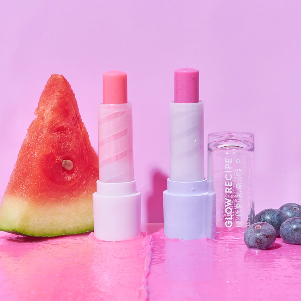 Glow Recipe Blueberry Bounce Watermelon Glow Lip Pop Balm Tint Scrub Treatment Stick AHA Oil Berry Pink