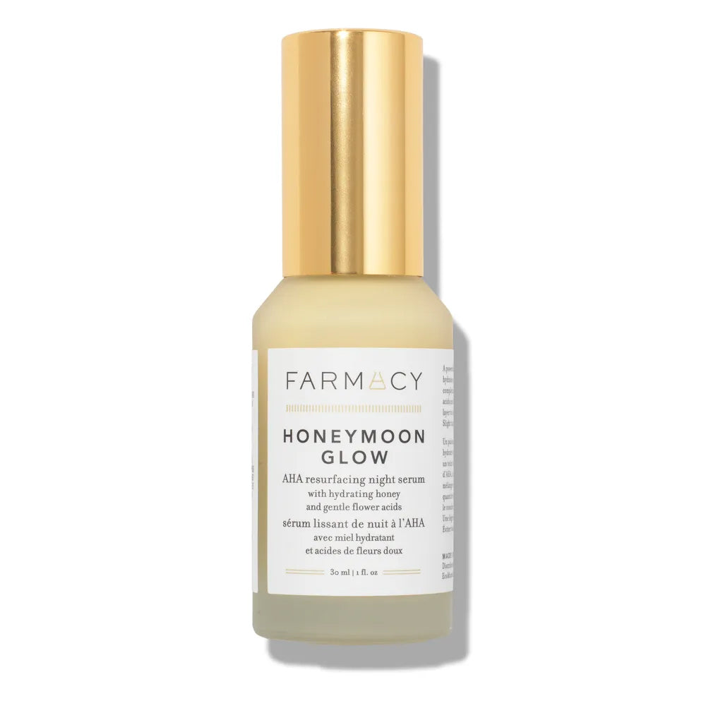 Farmacy Honeymoon Glow AHA Resurfacing Night Serum Honey Flower Acids BHA Treatment Essence Overnight Exfoliating