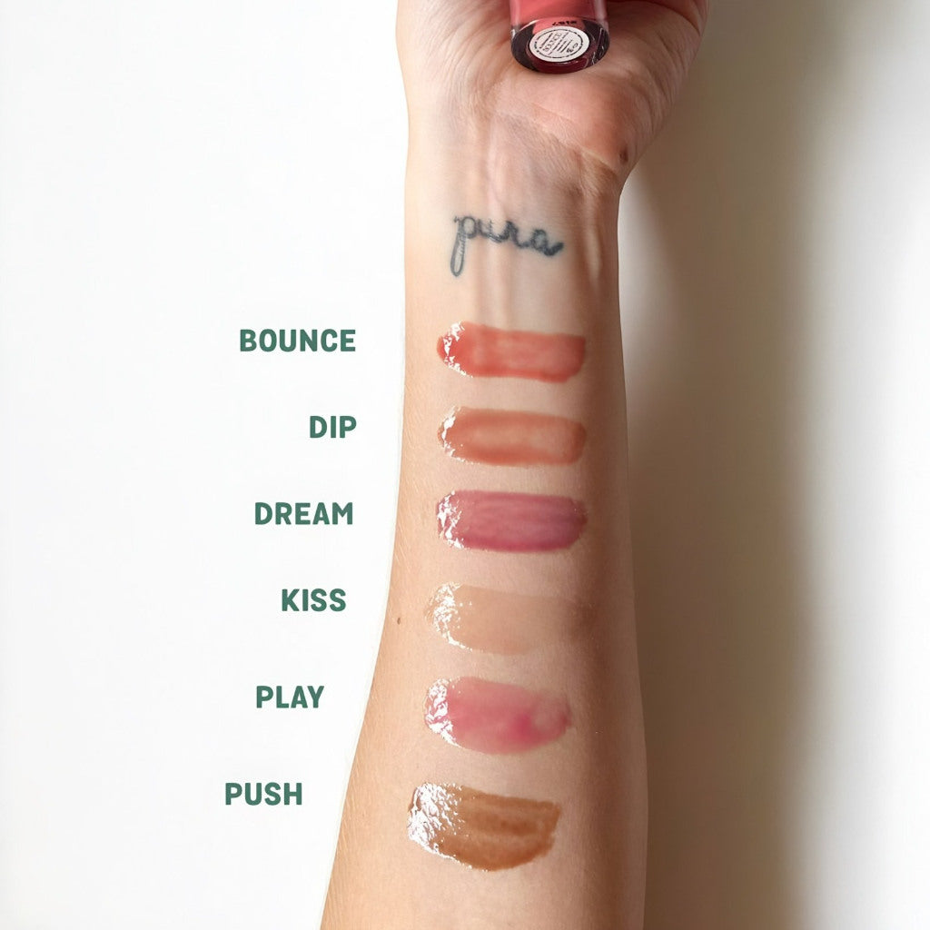 Saie Glossybounce High-Shine Hydrating Lip Gloss Oil High Shine Tint Stain Rose Berry Clear Pink Brown