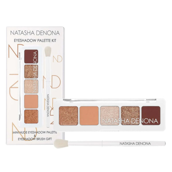 Natasha Denona Mini Nude Eyeshadow Palette Kit Copper Gold Brown Neutral Warm Travel Portable Set Brush