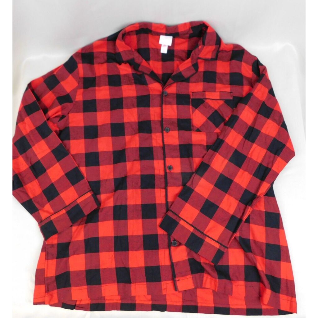 Wondershop Target Men Mens Holiday Red Check Pajama Sleepwear Black Plaid S Small Set Long Sleeve Pants Checked Pyjamas