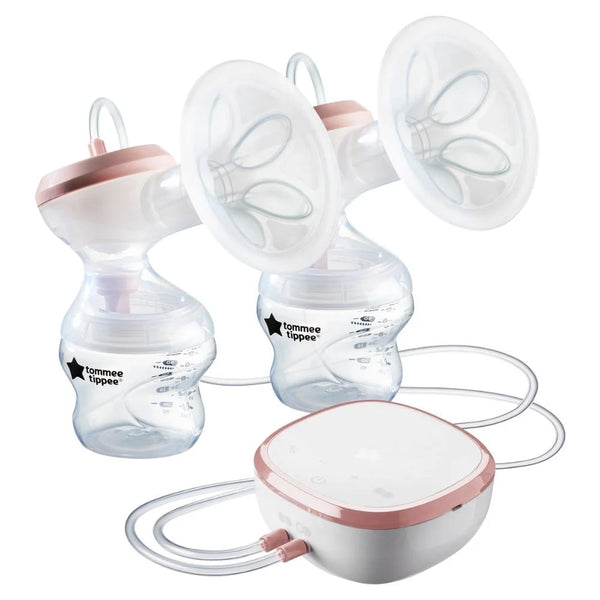 Tommee Tippee Made For Me Double Electric Breast Pump Portable Wireless Rechargeable Milk Bottles Wearable USB LED Pink