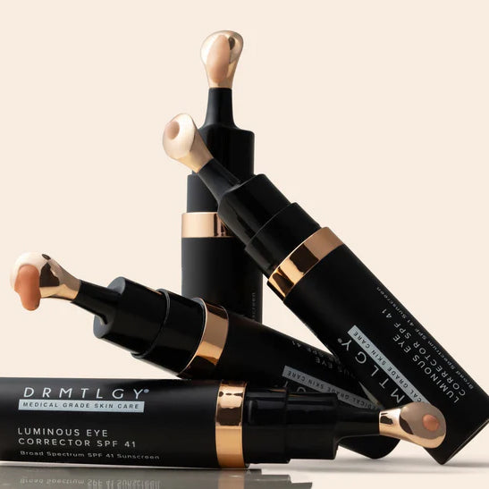 DRMTLGY Luminous Eye Corrector SPF 41 Fair Medium Tan Deep Concealer Peptides Ceramides Cream Lines Gentle Sensitive