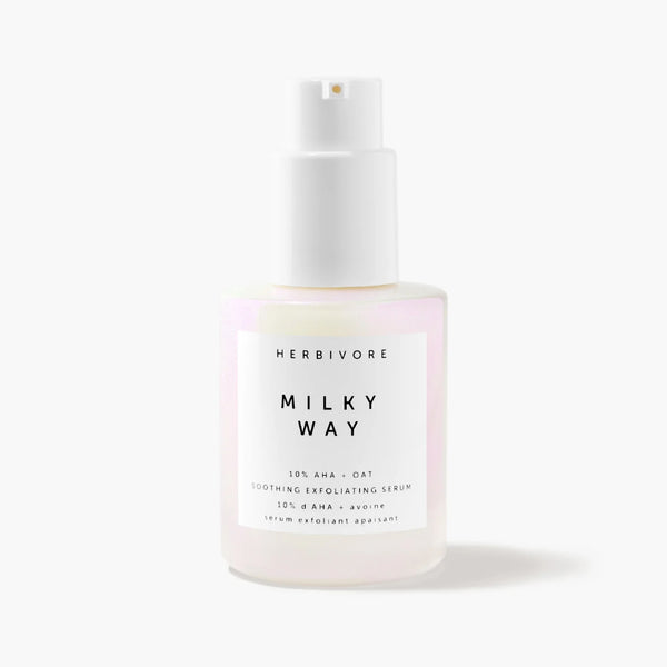 Herbivore MILKY WAY 10% AHA + Oat Soothing Exfoliating Serum Acid Ceramides Hyaluronic Essence Treatment