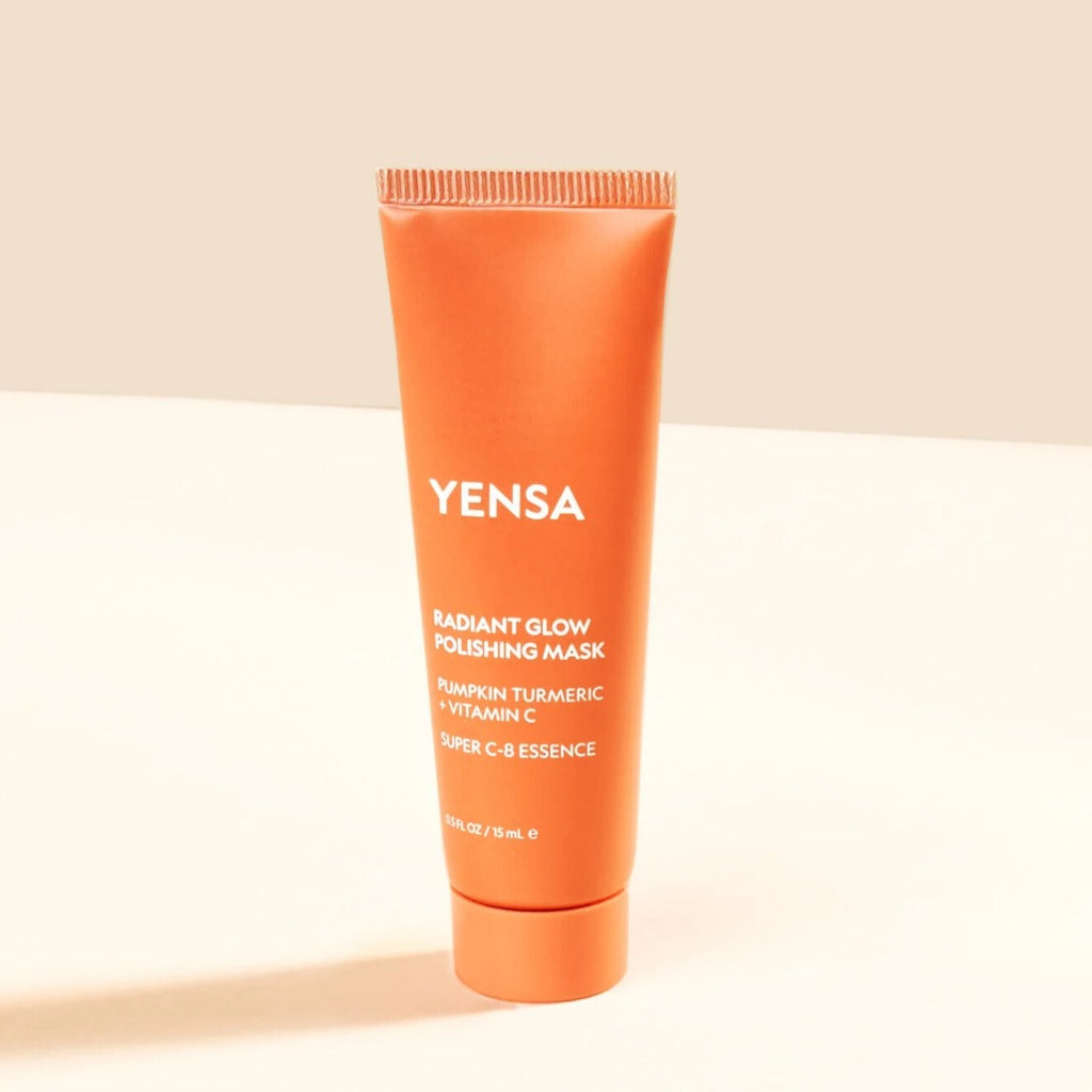 Yensa Super Glow Radiance Polishing Mask Hydrating Smoothing Lightweight Orange Pumpkin Turmeric Boosts Collagen