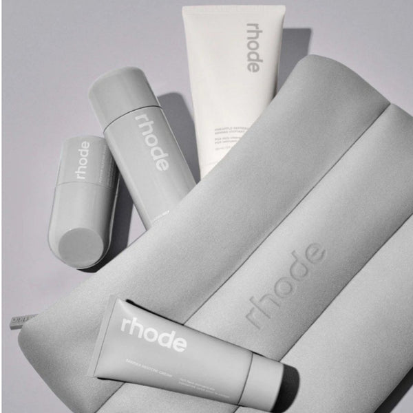 Rhode Kit Cleanser Toner Gel Serum Moisturizer Peptides Ceramides Butter Niacinamide Travel Bag Barrier Glazing Essence