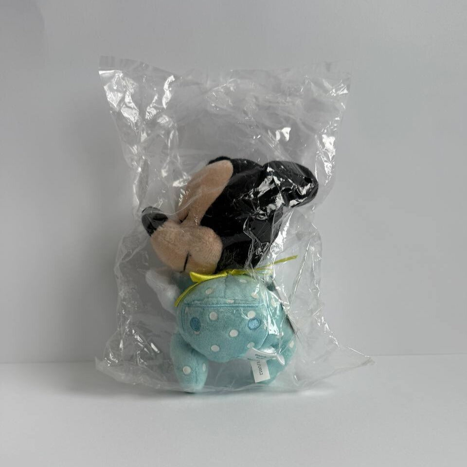 Disney Sleeping Baby Mickey Plush Toy Soft Gift Blue Kids Present Birthday Infant Newborn Travel Small