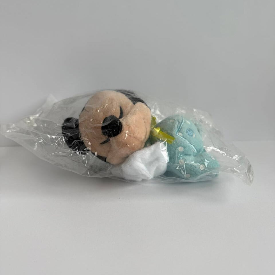 Disney Sleeping Baby Mickey Plush Toy Soft Gift Blue Kids Present Birthday Infant Newborn Travel Small