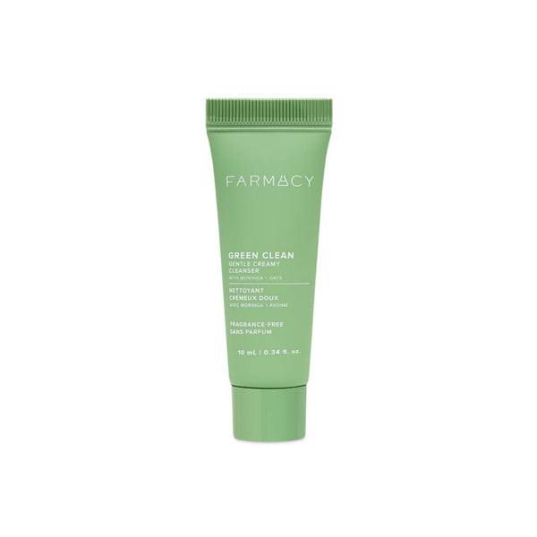 Farmacy Green Clean Gentle Creamy Cleanser Travel Mini Sample Soothing Aloe Sensitive Oil Remover Dry Oats Vitamin F