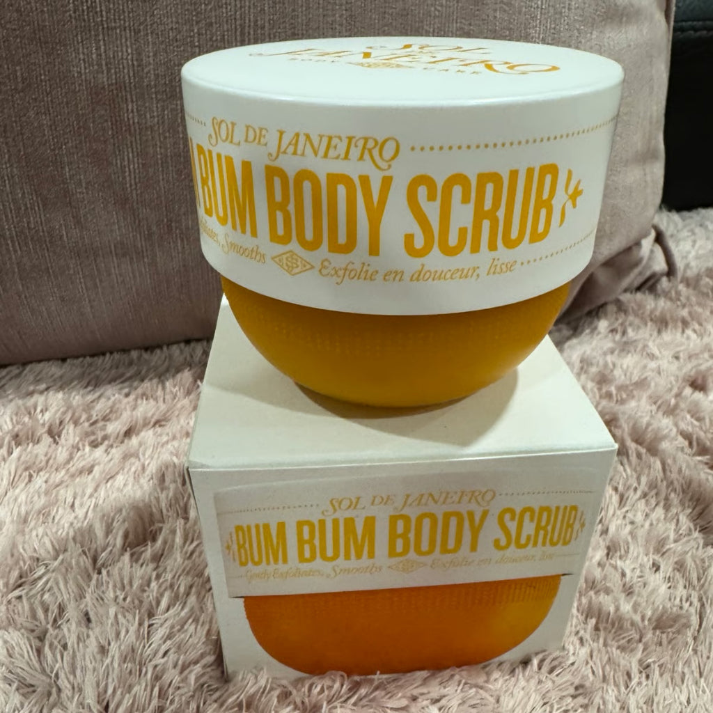 Sol de Janeiro Bum Bum Body Scrub Beads Exfoliator Sugar Caramel Vanilla Firming Cellulite Wrinkles Coconut Oil Buff KP