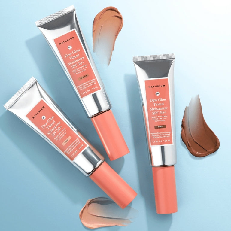 Naturium Dew-Glow Moisturizer SPF 50 Tinted Sunscreen Sunblock Moisturiser Cream Invisible Niacinamide Acid Dew Glow