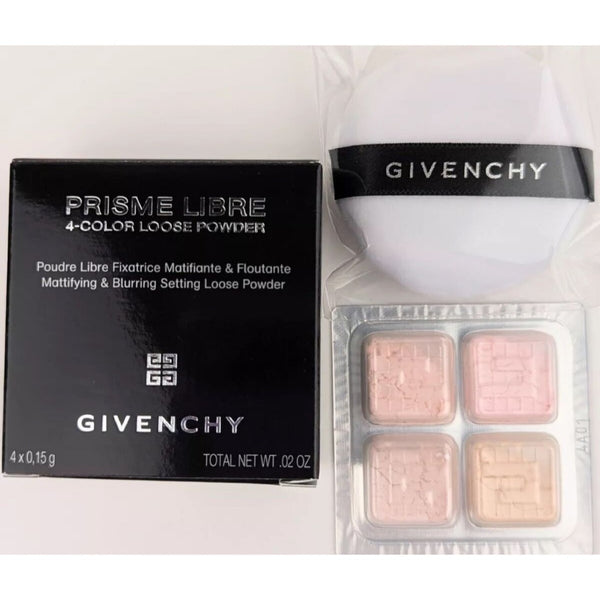 GIVENCHY Prisme Libre 4 Colour Loose Setting Powder Voile Rose Matte Pores Shine Oil Light Puff Baking Travel Mini