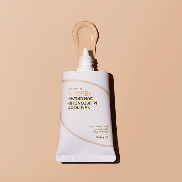 ISNTREE Yam Root Milk Tone Up Sun Cream SPF 50+ PA++++ Tinted Sunscreen Foundation Light Fair Panthenol Sunblock UVA UVB