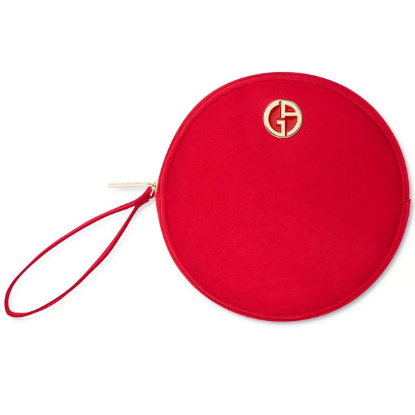 Giorgio Armani Pouch Makeup Cosmetics Gift Toiletry Polyester Recycle Bag Travel Organizer Beauty Case Zipper Red Clutch