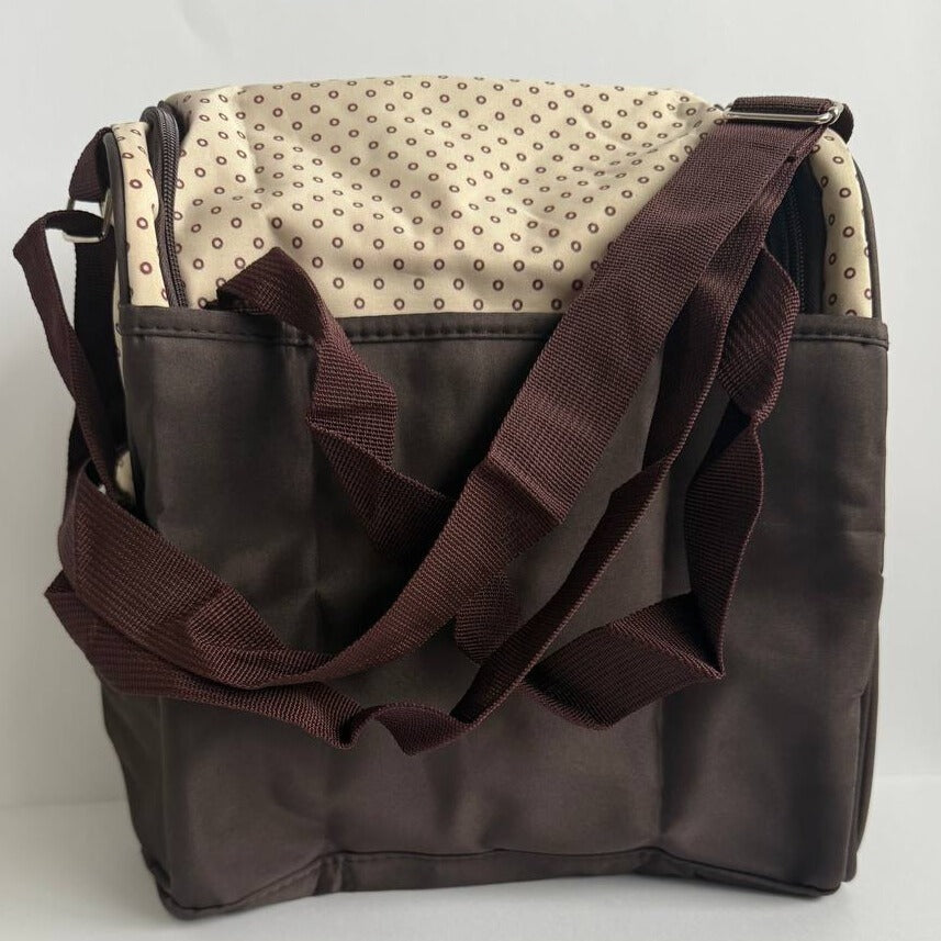 Baby Love Me Forever Waterproof Diaper Bag Bottle Brown Large Zipper Compartments Travel Storage Gift Present