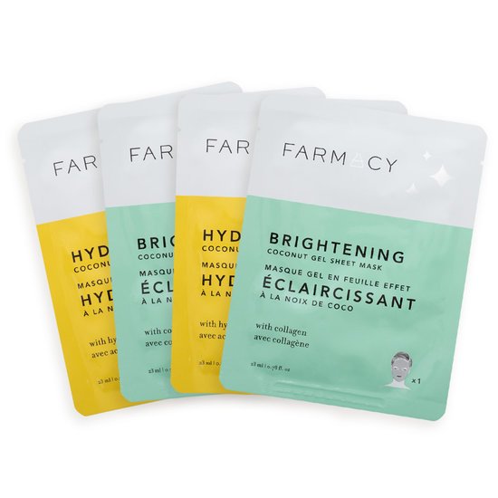 Farmacy Coconut Gel Sheet Mask Brightening Hydrating Hyaluronic Collagen Aging Antioxidants Vitamins Minerals Youthful