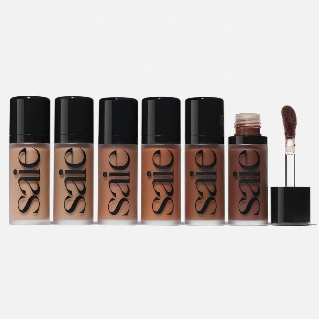 Saie Dew Bronze Face Liquid Bronzer Contour Tan Medium Plumping Brightening Blurring