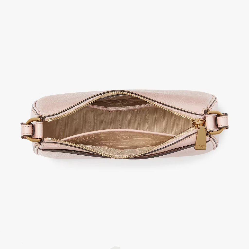 Kate Spade New York Bleecker Small Crossbody Sling Saffiano Shoulder Leather Bag Light Pastel Baby Blue Pink Travel Zip