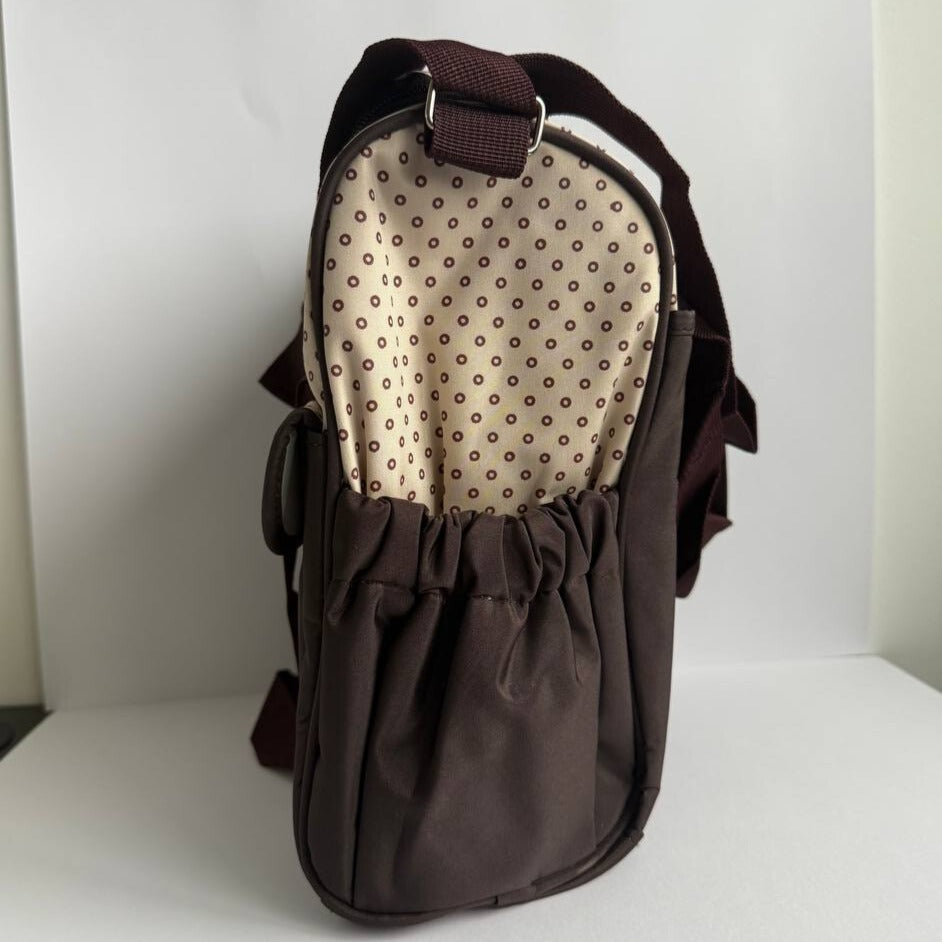 Baby Love Me Forever Waterproof Diaper Bag Bottle Brown Large Zipper Compartments Travel Storage Gift Present