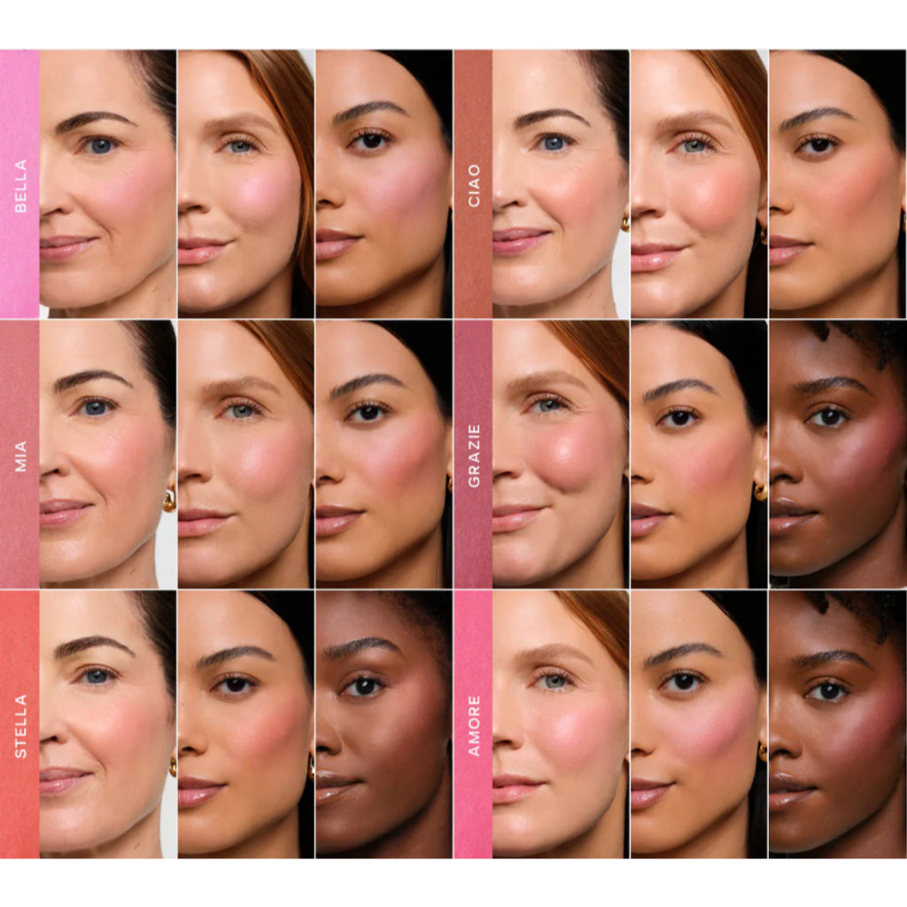 Saie SuperSuede Baked Powder Blush Light Natural Pink Velvet Coral Rose Brown Warm Lasting Pigmented Compact Travel