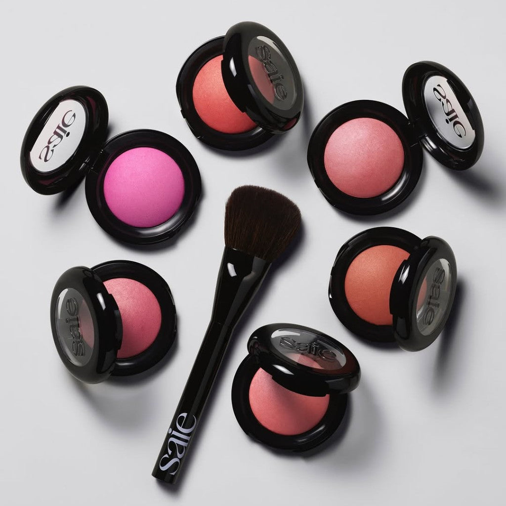 Saie SuperSuede Baked Powder Blush Light Natural Pink Velvet Coral Rose Brown Warm Lasting Pigmented Compact Travel