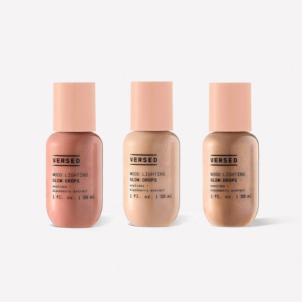 Versed Mood Lighting Luminizing Glow Drops Sheer Bronze Golden Highlighter Serum Foundation Tint Moisturiser