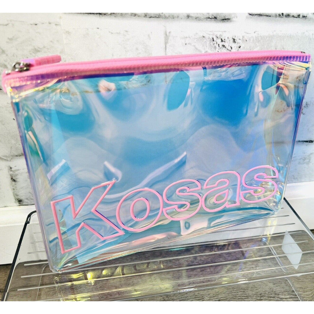Kosas Iridescent Makeup Bag Pouch Travel Organizer Cosmetics Gift Case Zipper Pink Toiletries Waterproof Swimming