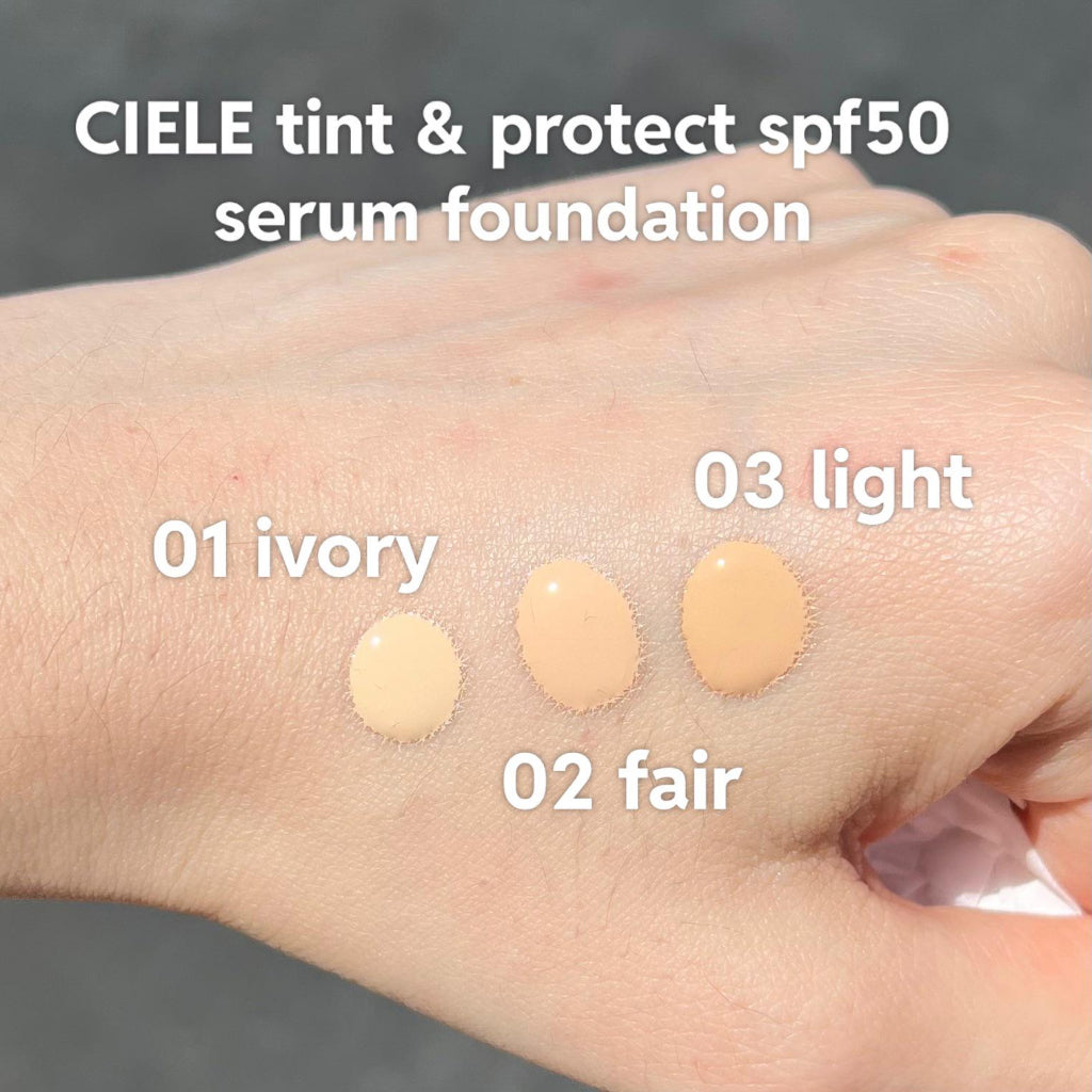 ciele tint & PROTECT SPF 50+ Tinted Serum Liquid Sunscreen Foundation Base Concealer Medium