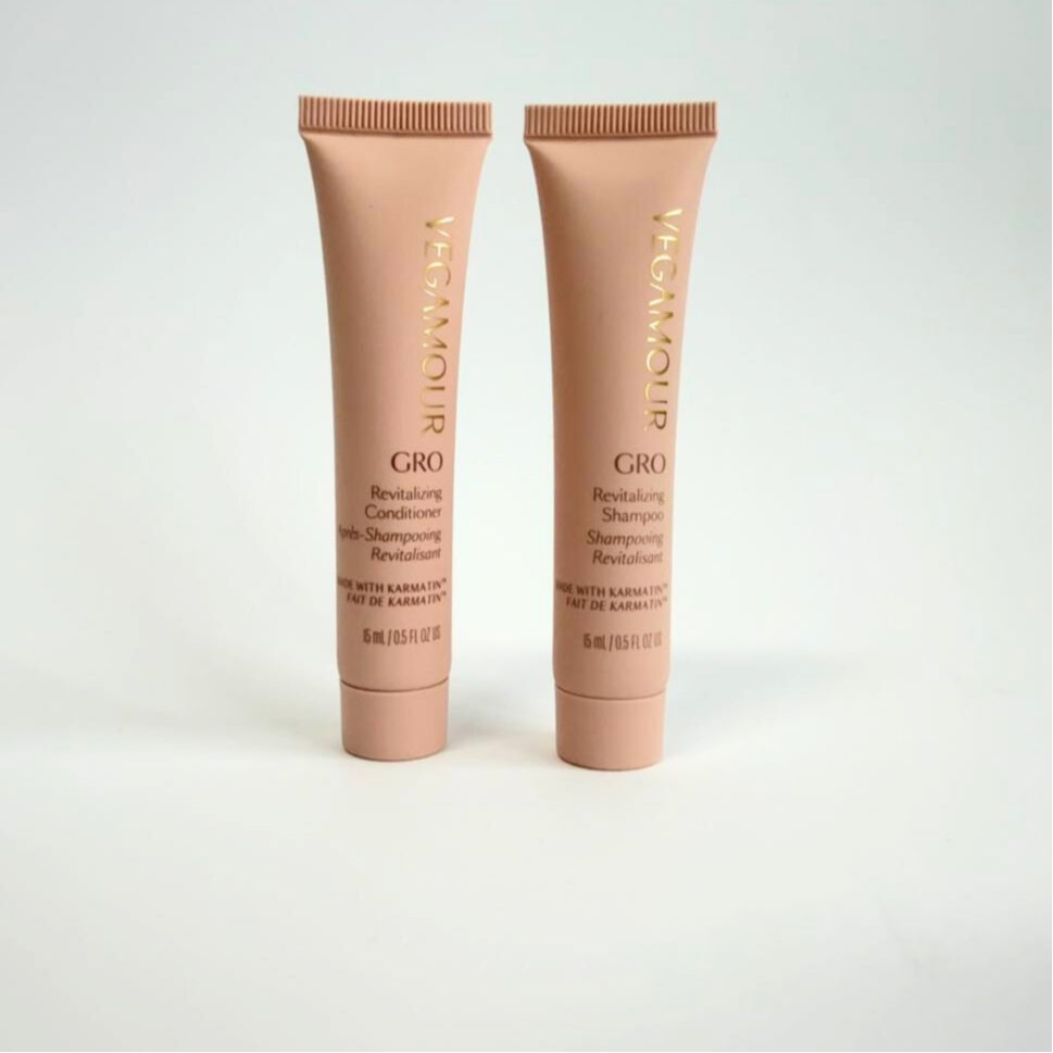 Vegamour Gro Revitalising Shampoo Conditioner Karmatin Gentle Hair Growth Strengthening Hydrating Nourishing Clean Scalp